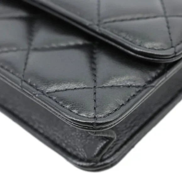 Chanel Ribbon Flap Shiny Lambskin Quilted Leather Belt Bag Black - Picture 9 of 13